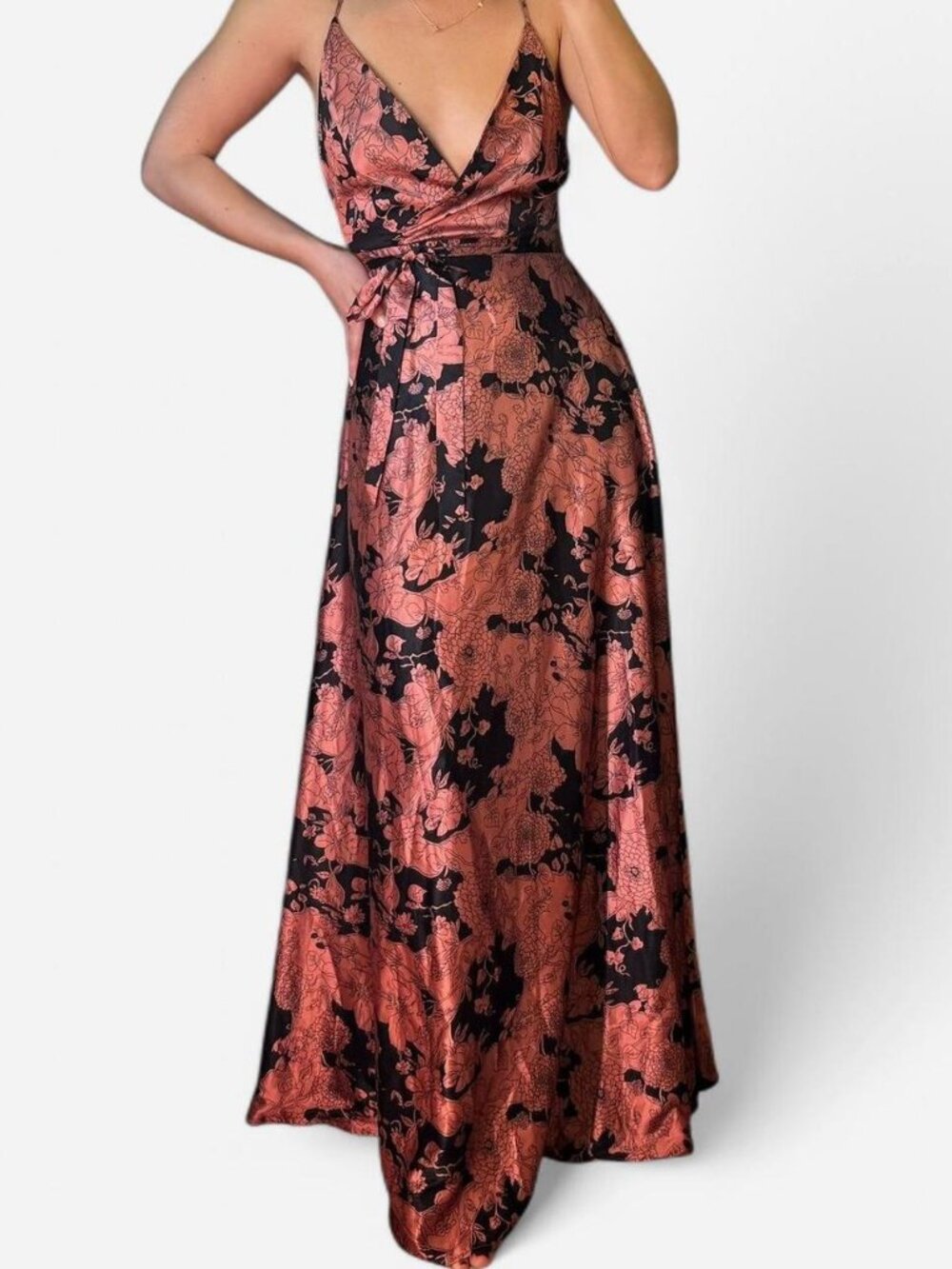 🌸 Lulu’s Tea Garden Satin Maxi Dress 🌸